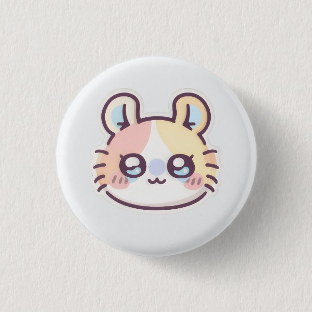 Cute Kawaii Cat Pin – Adorable Kitty Button Badge (Front)