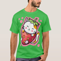 Cute Kawaii Cat Strawberry Milk Japanese Anime Wom