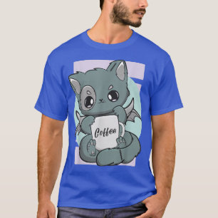 Cute Kawaii Cat With Coffee Mug Moka Barista Neko T-Shirt