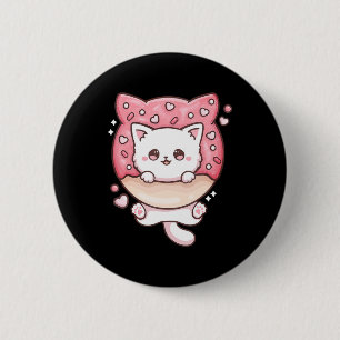Cute Kawaii Cats Doughnut Anime Lover Otaku Fun Ca 2 Inch Round Button