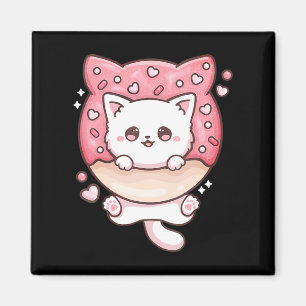 Cute Kawaii Cats Doughnut Anime Lover Otaku Fun Ca Magnet
