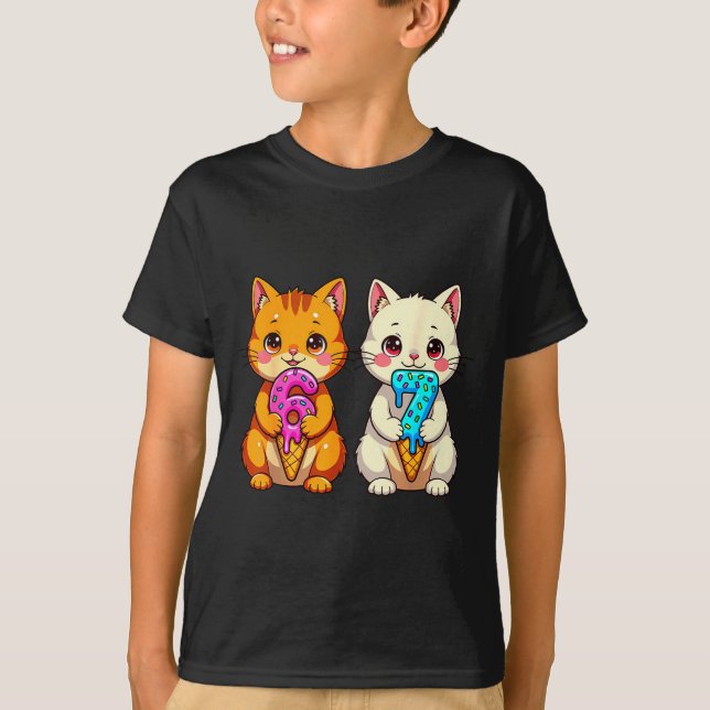Cute Kawaii Cats Neko 67 Drip Meme Funny Six Seven T-Shirt (Front)