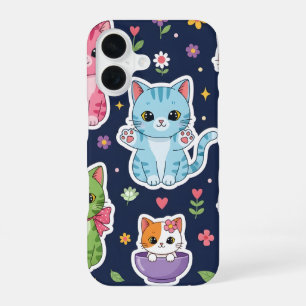 Cute Kawaii Cats Neko Funny Kitten Cat Lover Gift iPhone 16 Case
