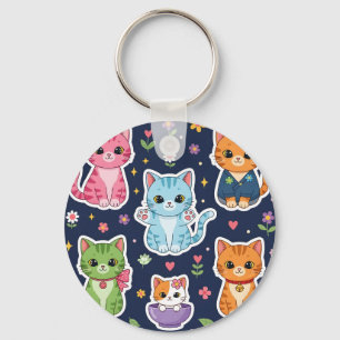 Cute Kawaii Cats Neko Funny Kitten Cat Lover Gift Keychain