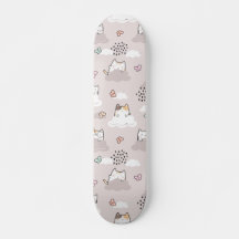 Cute Kawaii Cats with Clouds and Butterflies