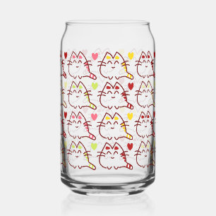 Cute Kawaii Chats et Coeurs Motif