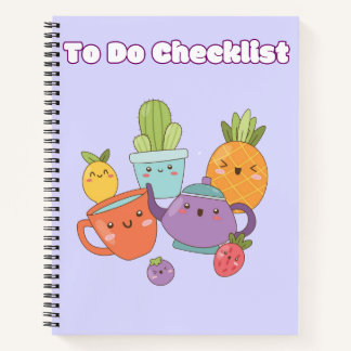 Cute Kawaii Checklist 💗✨💛🍓 Notebook