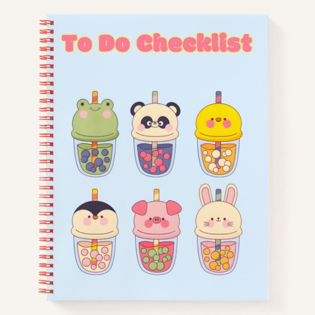 Cute Kawaii checklist ✨💗🌸  Notebook (Front)