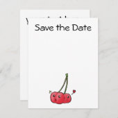 Cute kawaii cherries in love invitations (Front/Back)