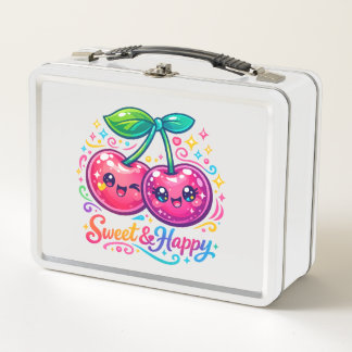 Cute Kawaii Cherries Lunch Box