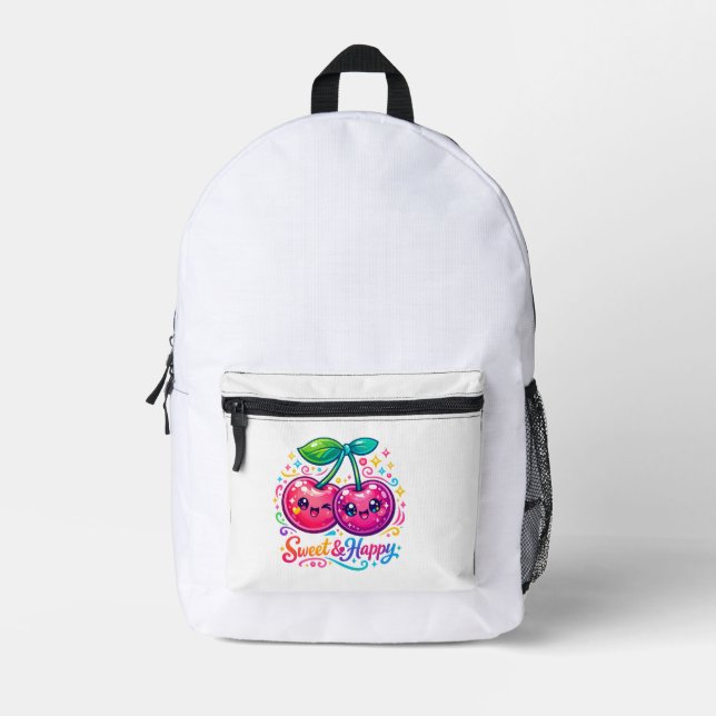 Cute Kawaii Cherries School Backpack (Front)