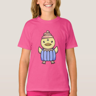 Cute Kawaii Chibi Cupcake Duck T-Shirt for Kids