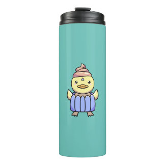 Cute Kawaii Chibi Cupcake Duck Thermal Tumbler