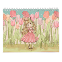 Cute Kawaii chibi filles Calendriers