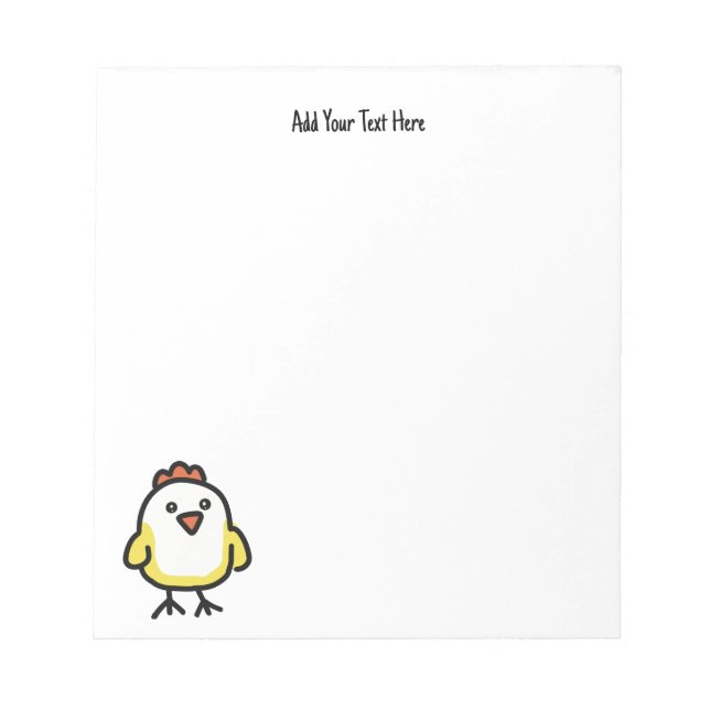 Cute Kawaii Chicken Chick Notepad (Front)