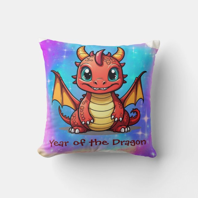 Cute Kawaii Chinese Zodiac Year of the Dragon | Throw Pillow (Front)