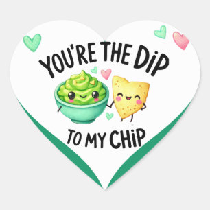 Cute Kawaii Chips and Dip Heart Sticker