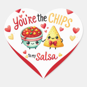 Cute Kawaii Chips and Salsa Heart Sticker