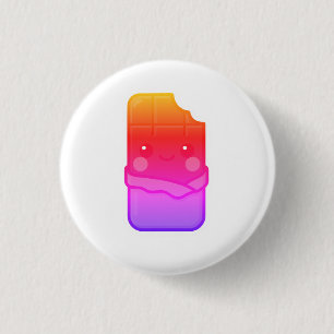 Cute Kawaii Chocolate Bar 1 Inch Round Button