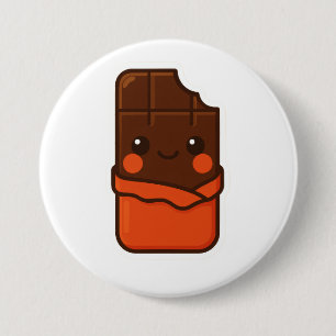 Cute Kawaii Chocolate Bar 3 Inch Round Button