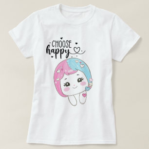 Cute Kawaii “Choose Happy” – Adorable Posi T-Shirt