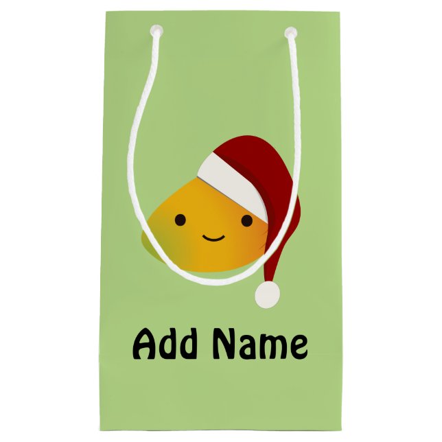 Cute Kawaii Christmas Mango Small Gift Bag (Front)