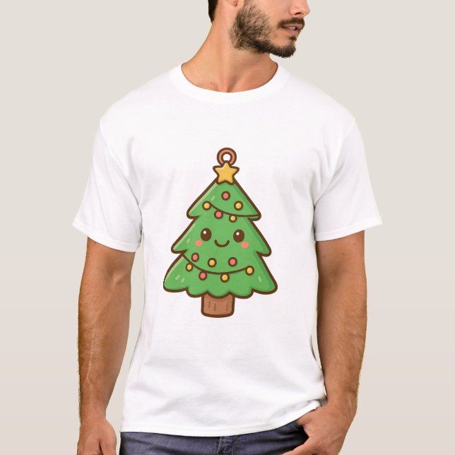 Cute Kawaii Christmas Tree Shirt • Cute Holiday Gi (Front)
