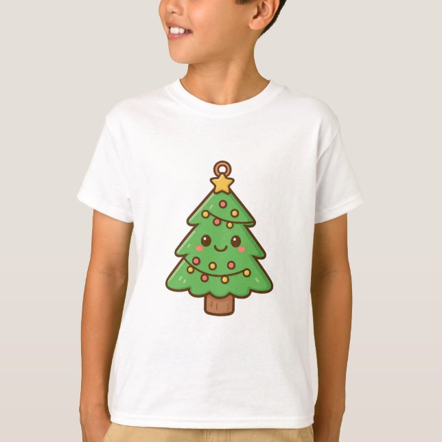 Cute Kawaii Christmas Tree Shirt • Cute Holiday Gi (Front)
