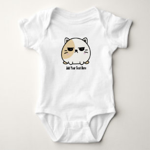 Cute Kawaii Chubby Angry Mochi Cat  Baby Bodysuit