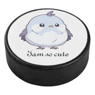 Cute Kawaii Chubby Bird Cartoon - Adorable Pastel Hockey Puck