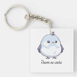 Cute Kawaii Chubby Bird Cartoon - Adorable Pastel  Keychain