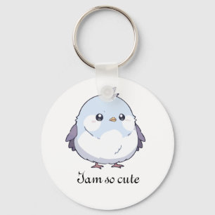 Cute Kawaii Chubby Bird Cartoon - Adorable Pastel  Keychain