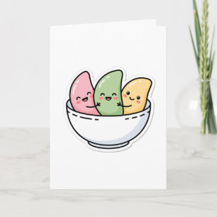 Cute Kawaii Chuseok Korean Songpyeon Greeting Card
