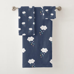 Cute Kawaii Cloud Pattern Bath Towel Set
