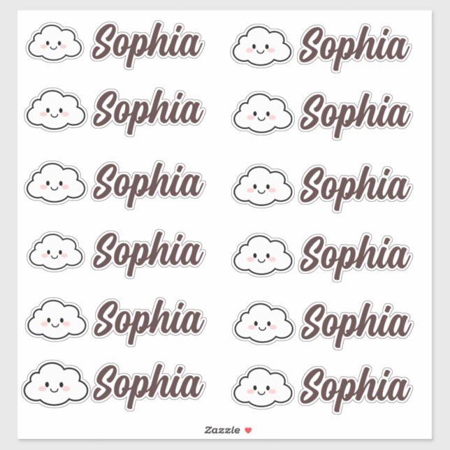 Cute Kawaii Cloud Personalized Name (Sheet)
