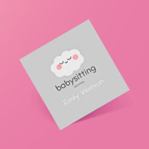 Cute Kawaii Cloud Pink Grey Babysitter 