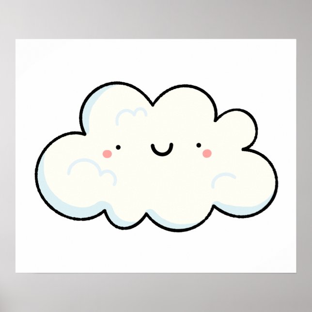 Cute Kawaii Cloud Poster (Front)