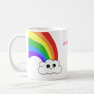 Cute Kawaii Cloud Rainbow Kid`s Name  Coffee Mug