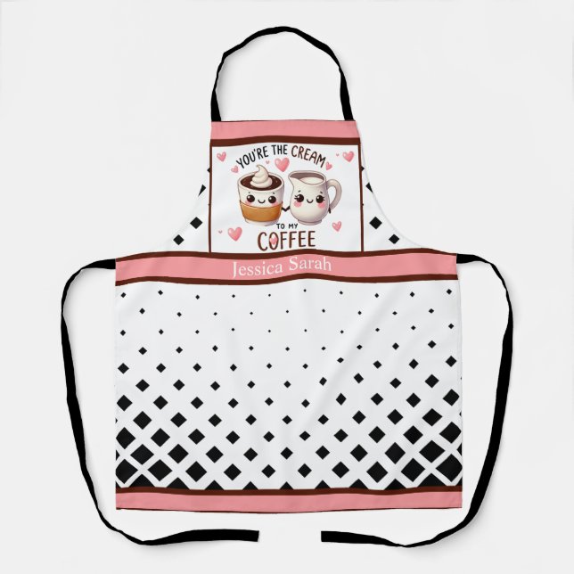 Cute Kawaii Coffee and Cream Apron (Front)