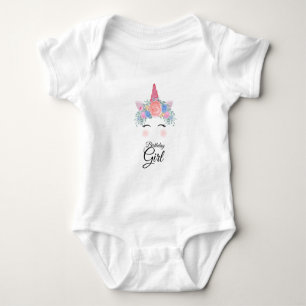 Cute Kawaii Colourful Rainbow Unicorn Birthday Gir Baby Bodysuit