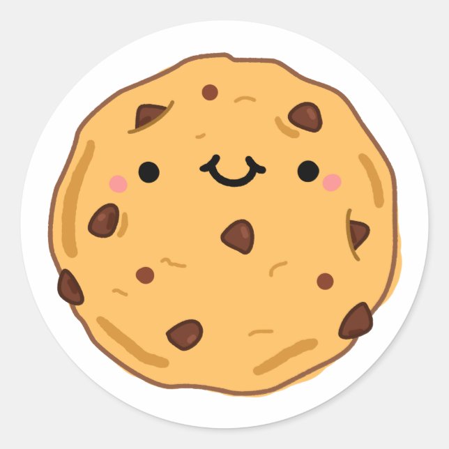 Cute Kawaii Cookie Classic Round Sticker (Front)