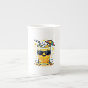 Cute Kawaii Cool Summer Tropical Drink Sunglasses Bone China Mug