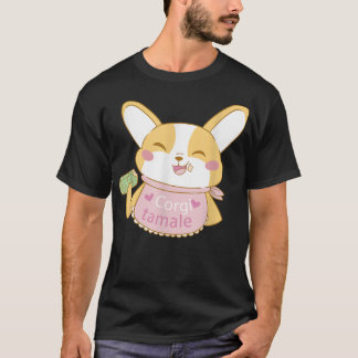 Cute Kawaii Corgi Dog Eating Tamales Meican Food  T-Shirt