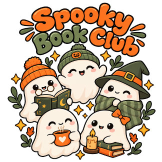 Cute Kawaii Cozy Autumn Ghost Reading Spellbook Sweatshirt