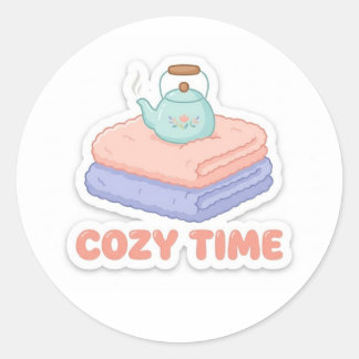 Cute Kawaii "Cozy Time" Sticker 