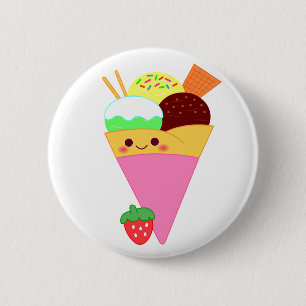cute kawaii crape 2 inch round button
