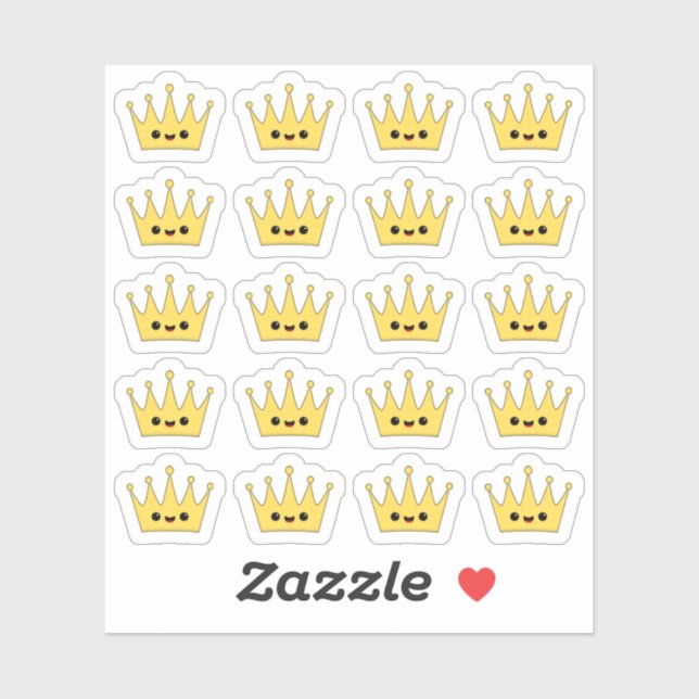 Cute Kawaii Crown Bujo Planner Decorative (Sheet)