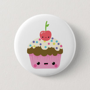 Cute Kawaii Cupcake 2 Inch Round Button