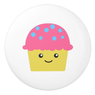 Cute Kawaii Cupcake Ceramic Knob