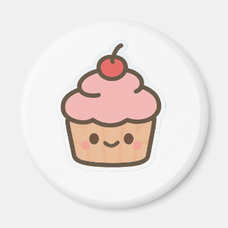 Cute Kawaii Cupcake Magnet – Happy Dessert Illustr